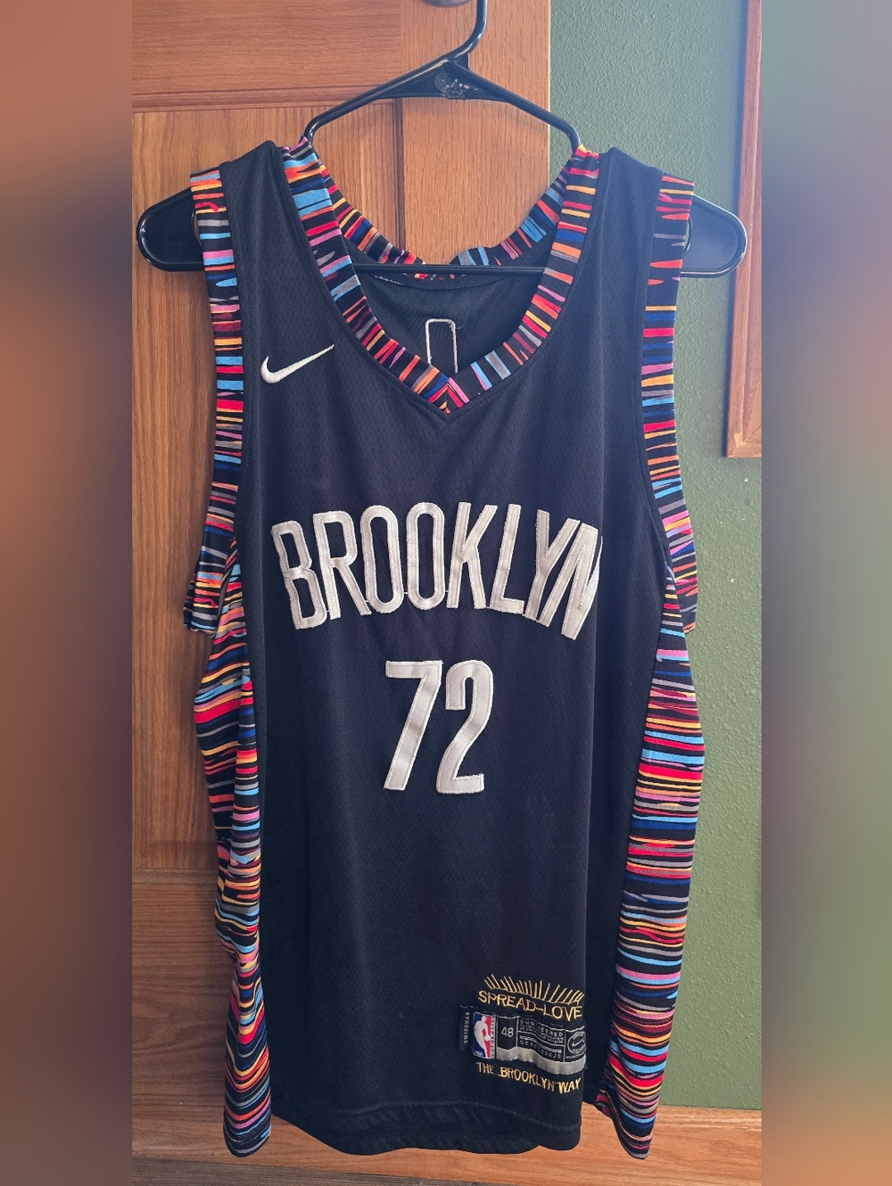 NBA Biggie Smalls Brooklyn Nets Nike Swingman Jersey Music City Edition 48 L